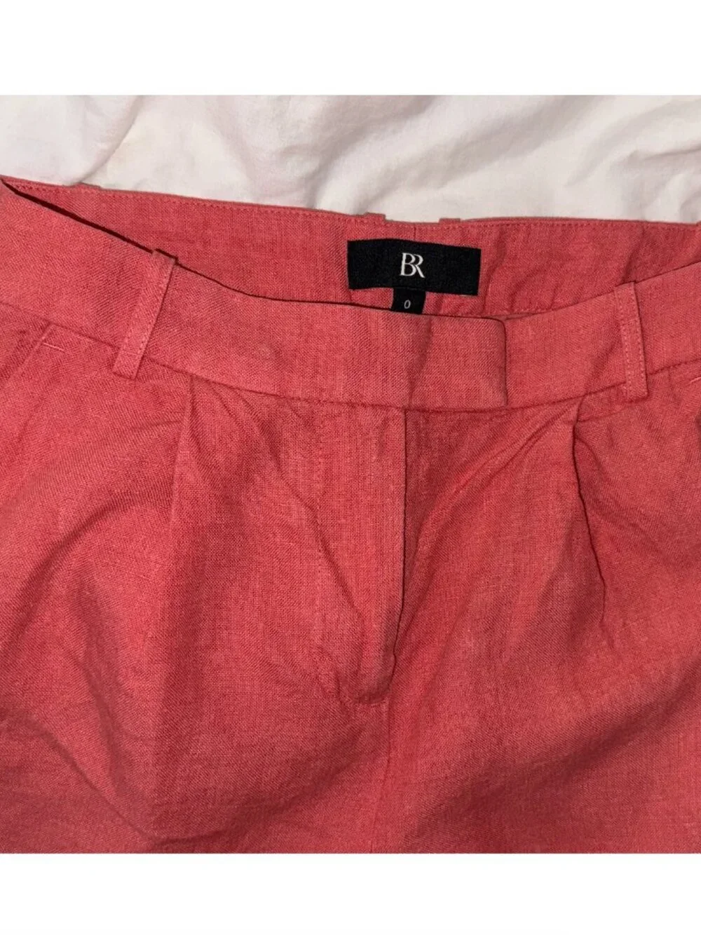 Banana Republic Lina Straight Linen Pant Coral Size 0